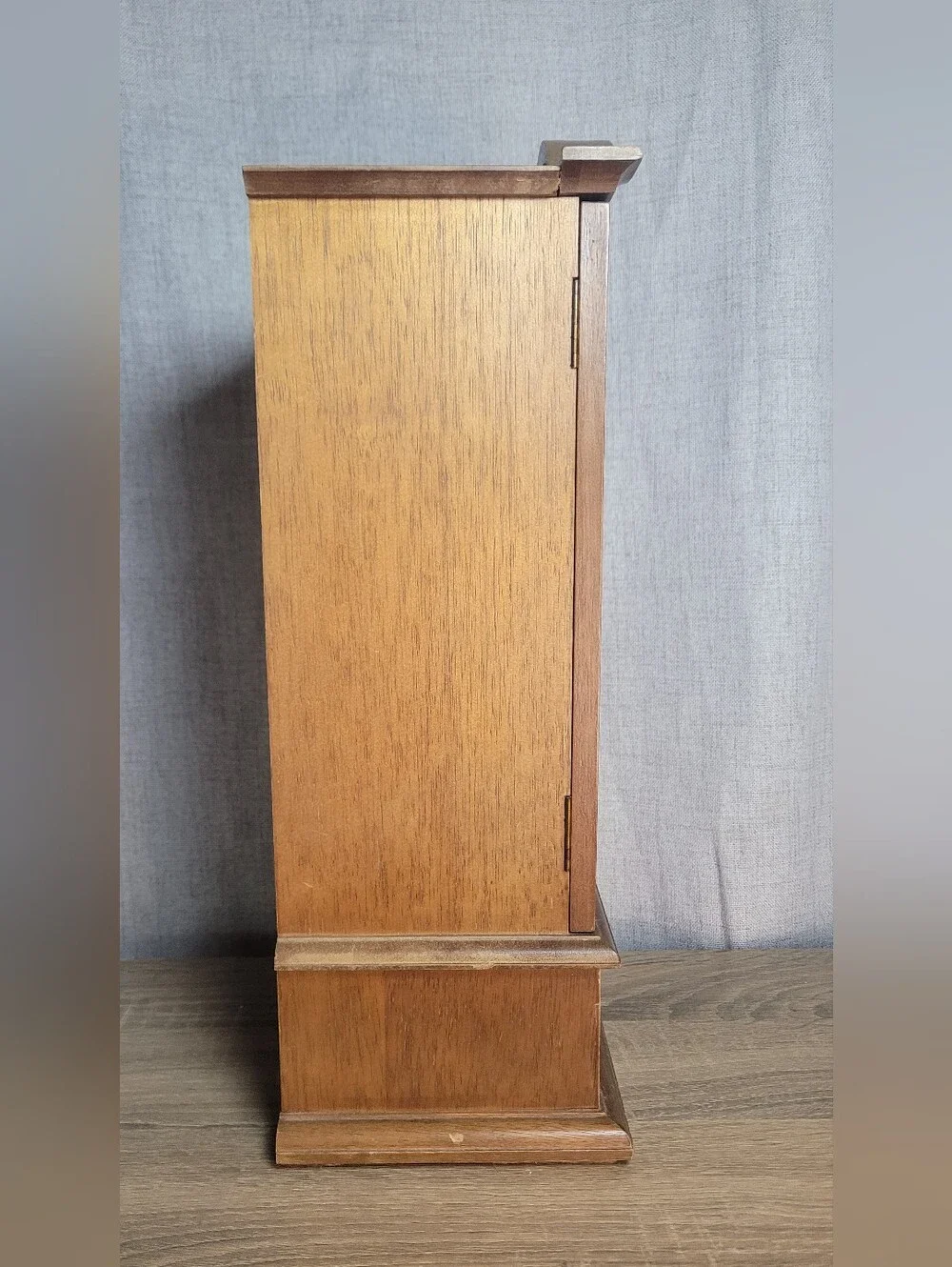 Vintage Wooden Tabletop Jewelry Armoire Cabinet Large Jewelry Box